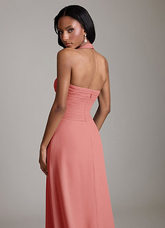 Azazie Clarisa 신부 들러리 드레스 A라인 주름진 쉬폰 바닥 길이 드레스 image4