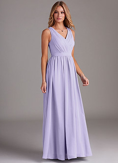 Azazie Kingsley Bridesmaid Dresses Lilac A-Line Lace Chiffon Dress image5