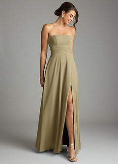 Azazie Tamira Suknie dla druhen Linia A Pofałdowany Szyfon Do ziemi Sukienka image2