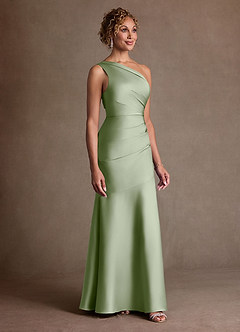 Azazie Haifa Suknie dla Matki Panny Młodej Syrena Jedno ramię Satyna elastyczna Długość podłogi Sukienka image3