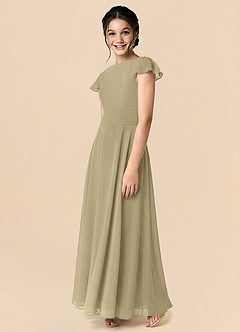 Azazie Payton Moss Green A-Line Bow Chiffon Dress image4