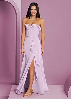 Barbie ♥ Azazie Final Sale Frosted Lilac A-Line Sweetheart Neckline Chiffon Dress image3