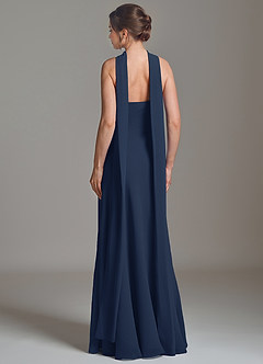 Azazie Ilana Bridesmaid Dresses Dark Navy A-Line Strapless Chiffon Dress image2