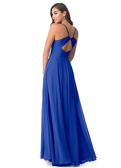 Azazie Avelina Bridesmaid Dresses A-Line V-Neck Pleated Chiffon Floor-Length Dress image2