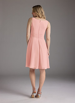 Azazie Shirley Mère de la mariée Robes Robe Trapèze en Mousseline de soie Plissé Scoop Rosette image6