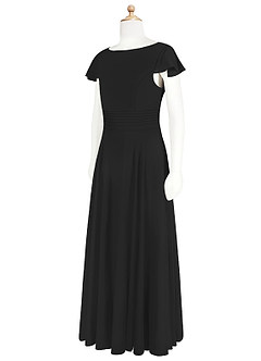 Azazie Payton A-Linie Schleifen Chiffon Kleider Schwarz image8