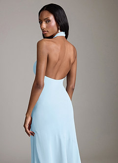 Azazie Lorena Bridesmaid Dresses Sky Blue Mermaid Pleated Chiffon Dress image6