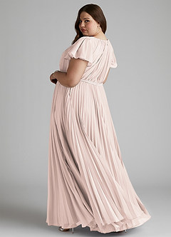 Azazie Kara Modest Bridesmaid Dresses A-Line Pleated Chiffon Floor-Length Dress image11