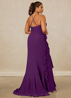 Christian Siriano Bridal for Azazie 1006 Bridesmaid Dresses Grape Mermaid Ruched Chiffon Dress image15