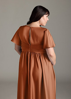 Azazie Verna Abiti da damigella d'onore premaman Abito A-Line Increspato Raso Elasticizzato Floor-Length image10