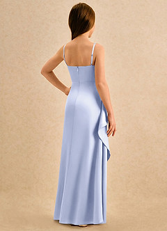 Azazie Cannoli Girls Formal Blumenmädchenkleider A-Linie Plissee Matte Satin Kleid Lavendel image2