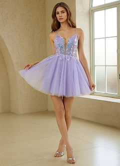 Glissea Purper Mini-jurk image1