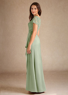 Azazie Santa Ana Kleider für die Brautmutter A-Linie Spitze Stretch-Satin Kleid Staubiger Salbeigrün image5