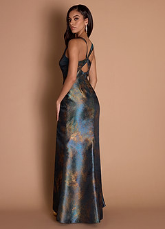 Maxi jurk Iliana Teal Bronze image2