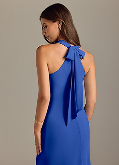 Azazie Doretta Bridesmaid Dresses Royal Blue Mermaid Pleated Chiffon Dress image2
