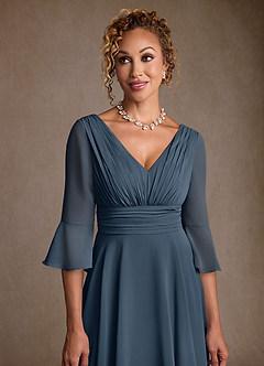 Azazie Eire Mother of the Bride Dresses Neptune A-Line Pleated Chiffon Dress image5
