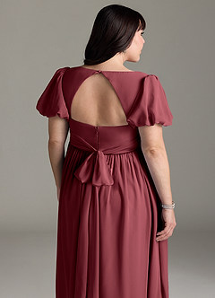 Azazie Madisynn Maternity Bridesmaid Dresses Bow Chiffon Floor-Length Dress image10