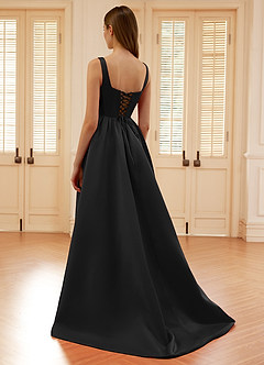 Blakellya Schwarz A-Linien-Abendkleid mit Korsett und Stäbchen image7