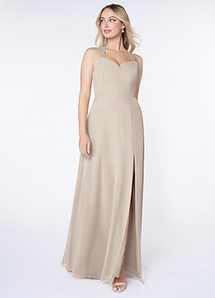 Azazie Jane Bridesmaid Dresses Frost A-Line V-Neck Pleated Chiffon Dress image3