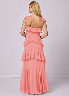 Barbie ♥ Azazie Bridesmaid Dresses Coral A-Line Sweetheart Neckline Chiffon Dress image5