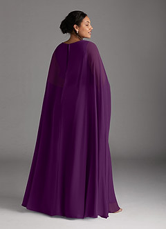 Azazie Isa Mother of the Bride Dresses Grape A-Line V-Neck Pleated Chiffon Dress image8