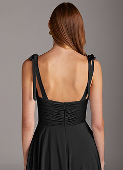 Azazie Marin Bridesmaid Dresses Black A-Line Sweetheart Neckline Stretch Chiffon Dress image5
