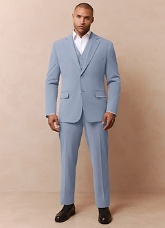 front Savile Light Blue Wool Blend Dress Pants