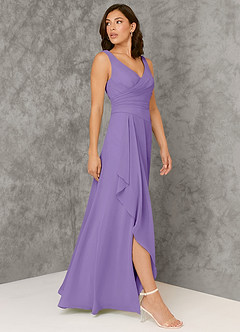 Azazie Kori Bridesmaid Dresses Tahiti A-Line Pleated Chiffon Dress image3