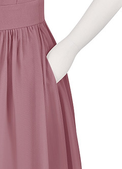 Azazie Molly Junior Vintage Mauve A-Line Pleated Chiffon Dress image10