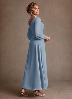 Azazie Paterson Suknie dla Matki Panny Młodej Linia A Pofałdowany Szyfon Długość kostki Sukienka image4