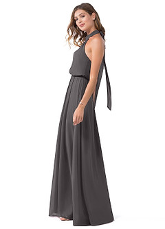 Azazie Landry Bridesmaid Dresses A-Line Pleated Mesh Floor-Length Dress image3