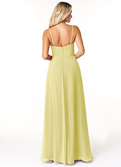 Azazie Moira Abiti da Damigella Abito A-Line in Chiffon con Scollo a U Sorbetto Al Limone image3