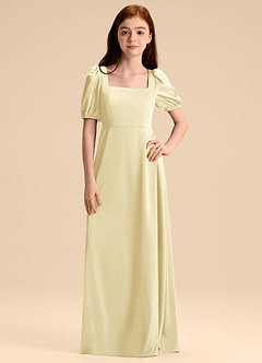 Azazie Briar Junior Klä av A-Line i Stretch Satin Rosett image6