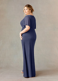 Azazie Selah Mother of the Bride Dresses Stormy A-Line V-Neck ruched Mesh Dress image10
