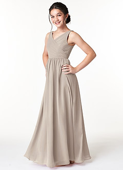 Azazie Sawyer Junior Frost A-Line Pleated Chiffon Dress image5