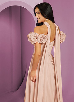 Barbie ♥ Azazie Bridesmaid Dresses English Rose A-Line Off the Shoulder Chiffon Convertible Dress image7