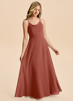 Azazie Gia Junior Auburn A-Line Pleated Chiffon Dress image4