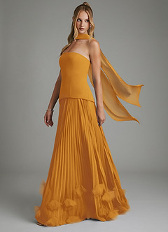 Azazie Alex Bridesmaid Dresses Butterscotch A-Line Corset Chiffon Dress image4