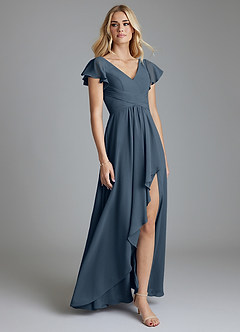 Azazie Omari Bridesmaid Dresses Neptune A-Line Chiffon Dress image1