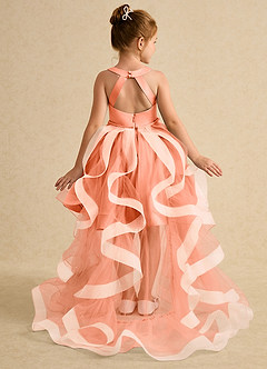 Azazie Julietta Blumenmädchenkleider Ballkleid Cabrio Tüll Kleid Sonnenuntergang image1