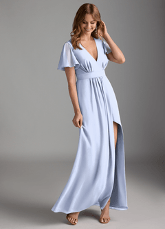 Azazie Zaniah Bridesmaid Dresses Ice A-Line Chiffon Dress image6
