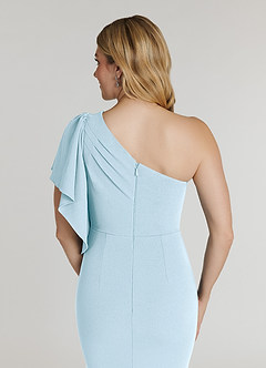 Azazie Pia vestidos de madre de la novia Vestido de Azul Cielo de Crepé elástico de Sirena con Plisado image6