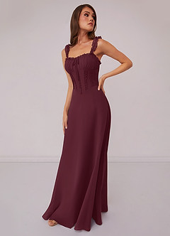 Barbie ♥ Azazie Final Sale Cabernet A-Line Sweetheart Neckline Chiffon Dress image1