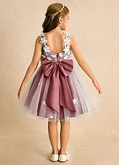 Azazie Junebug Flower Girl Dresses Ivory Amethyst Ball-Gown Lace Tulle Dress image1