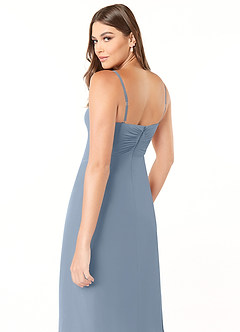 Azazie Justina Bridesmaid Dresses Dusty Blue A-Line Sweetheart Neckline Chiffon Dress image6