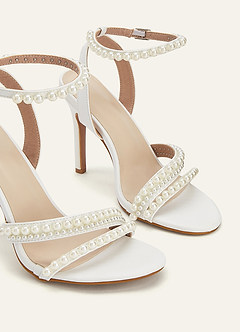 front Pearl Strap Heels
