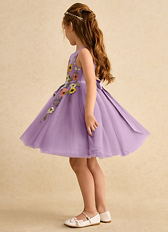 Azazie Prima Flower Girl Dresses Wisteria A-Line Bow Tulle Dress image4
