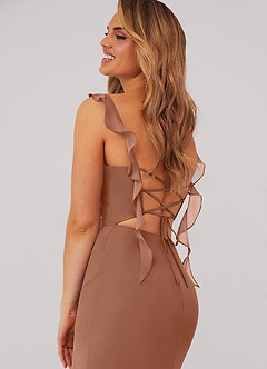 Barbie ♥ Azazie Bridesmaid Dresses Bronzer Mermaid Corset Chiffon Dress image3
