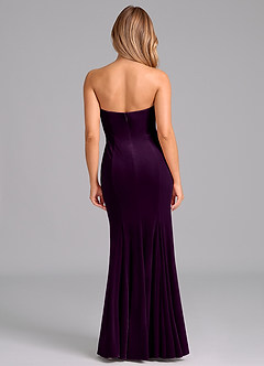 Azazie Yinnie Bridesmaid Dresses Grape Mermaid Strapless Velvet Convertible Dress image6