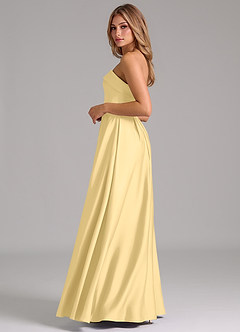 Azazie Lucienne Vestidos de damas de honor Vestido de Butter de Satén Elástico de Línea A Convertible con Sin tirantes image3